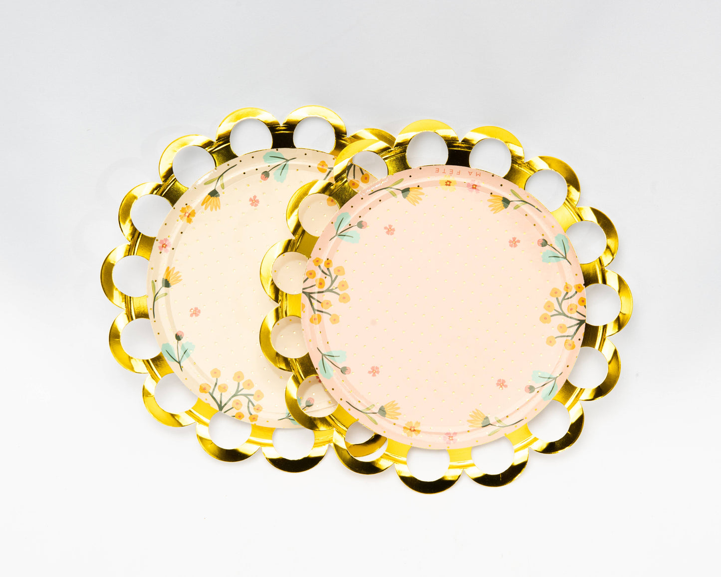 Tea Party Dessert Plates - Pink & Beige