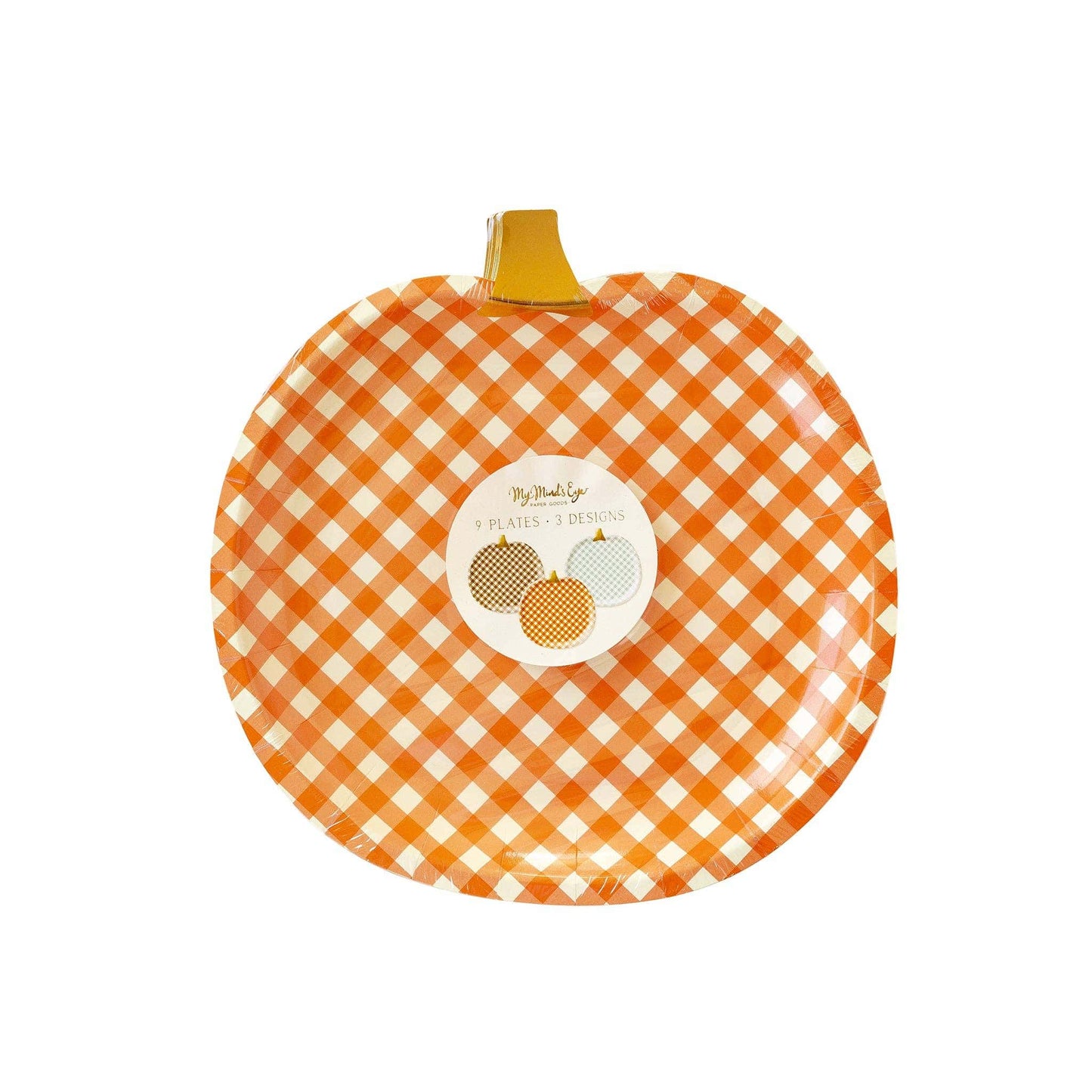 Gingham Pumpkin Paper Plates