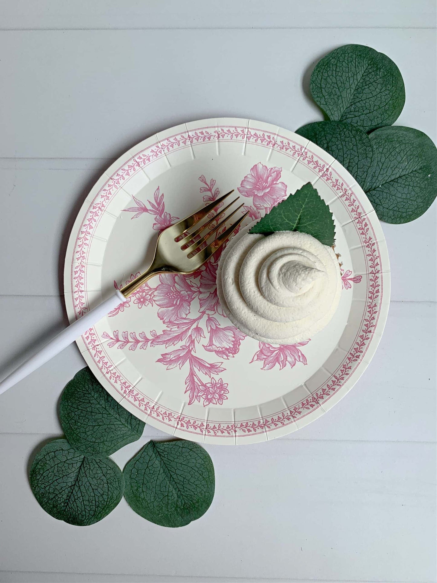 Pink Toile Small Paper Plates- Dessert