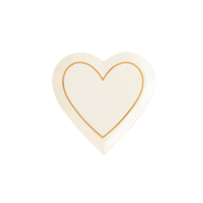 Gold Heart Dessert Plates