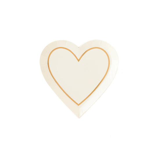 Gold Heart Dessert Plates