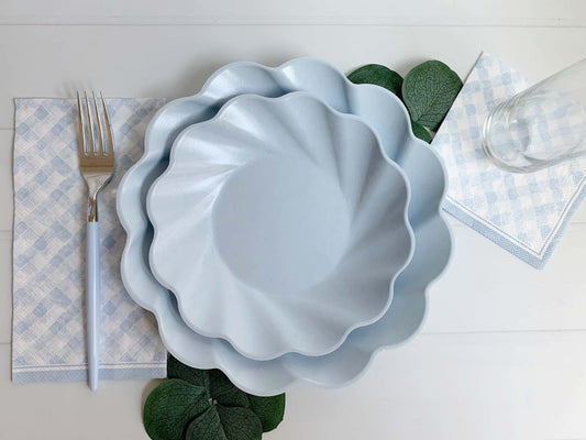Soft Blue Compostable Dinner Plate
