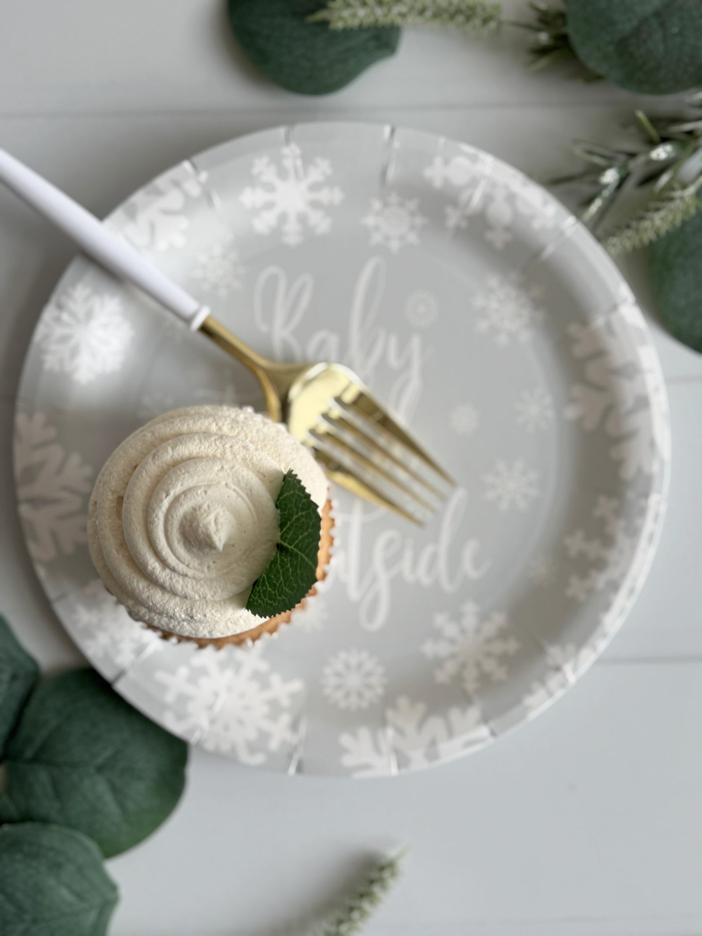 Baby It's Cold Outside Silver Grey Cake Plates