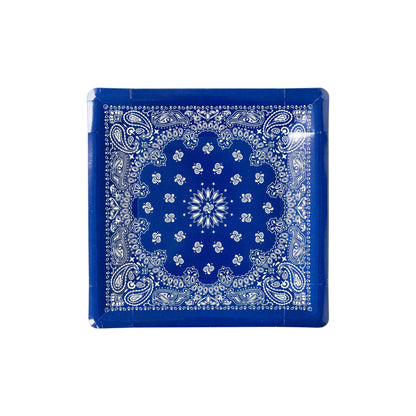 Blue Bandana Paper Plates