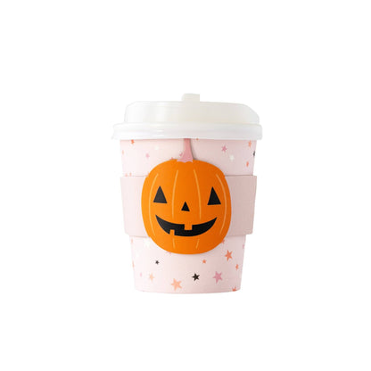 Pink Jack o Lantern & Stars Cozy To Go Cups