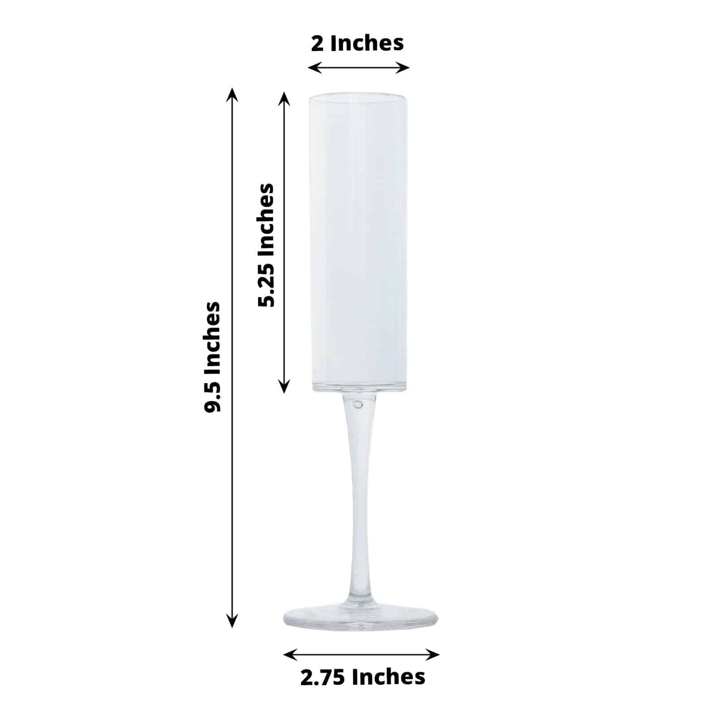Clear Sleek Plastic Champagne Flute- 6oz
