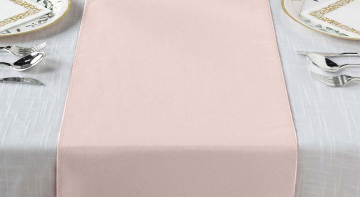 Blush Table Runner 12x108 Inch - for Weddings, Bridal Showers & Baby Showers