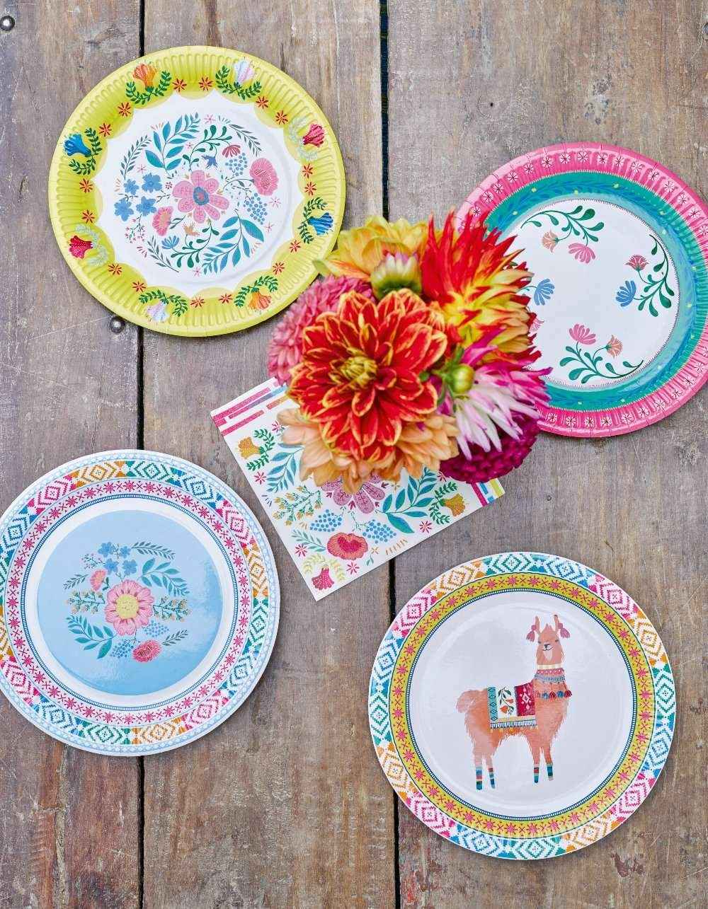 Boho Fiesta Paper Plates- Medium