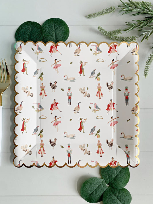 12 Days of Christmas Square Plates