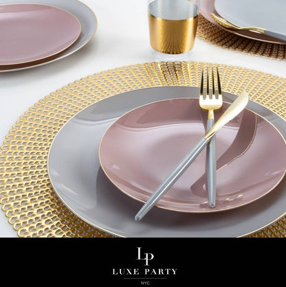 Linen Beige & Gold Plastic Forks 32 Pieces - Premium Silverware for Weddings & Parties