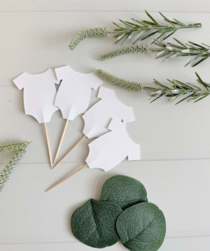 White Set of 12 Onesie Toppers | EnFete Party
