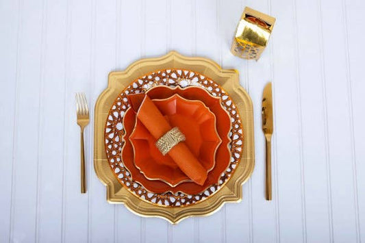 Terracotta Scalloped Dessert Plates