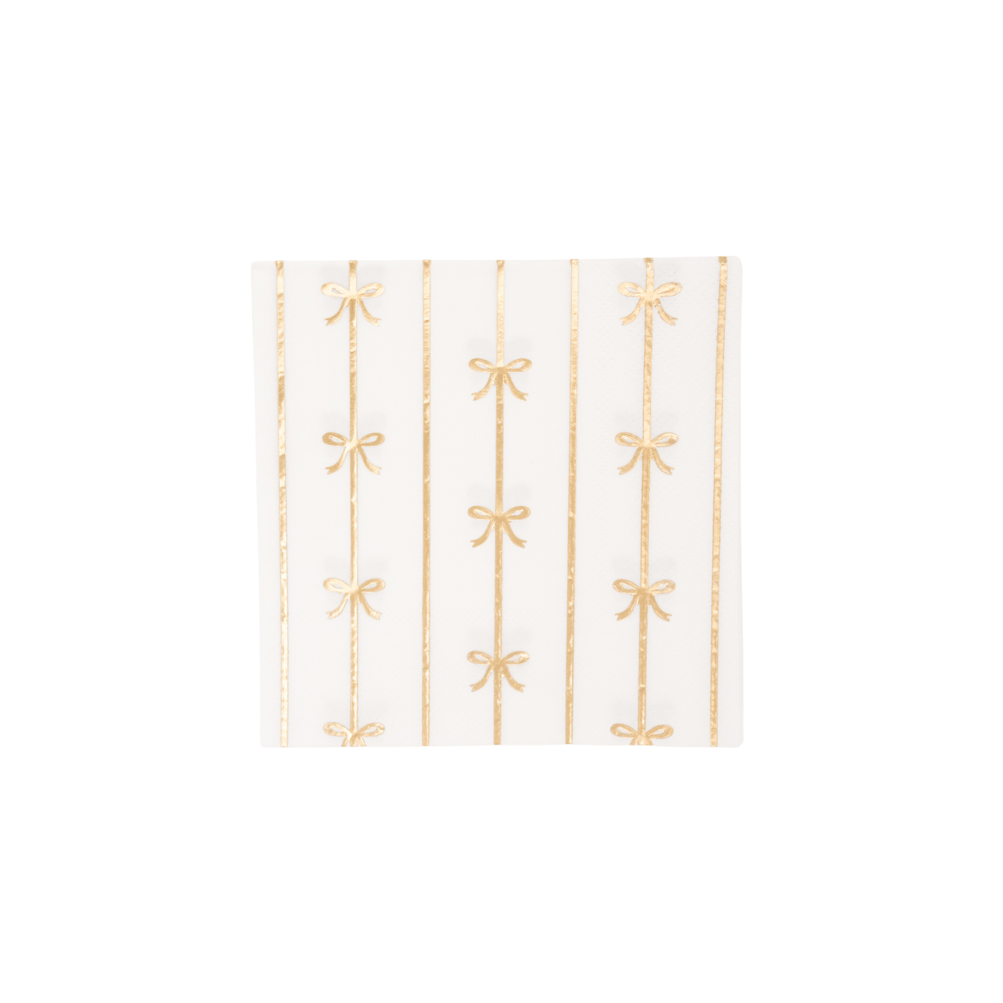 White with Gold Bow Cocktail Napkins