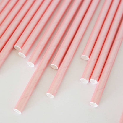 Blush Pink Iridescent Foil Paper Straws - Set of 25