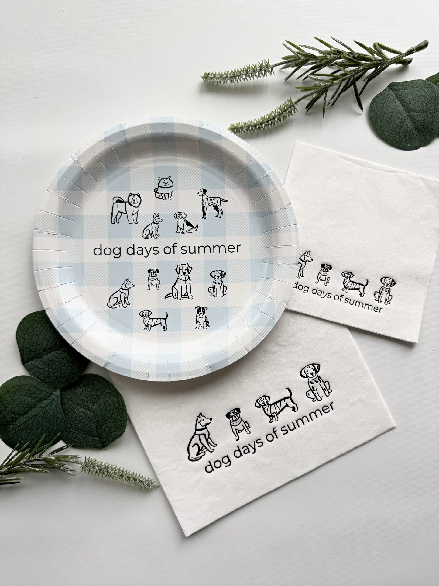 Dog Days of Summer Cocktail  Napkins - Black & White