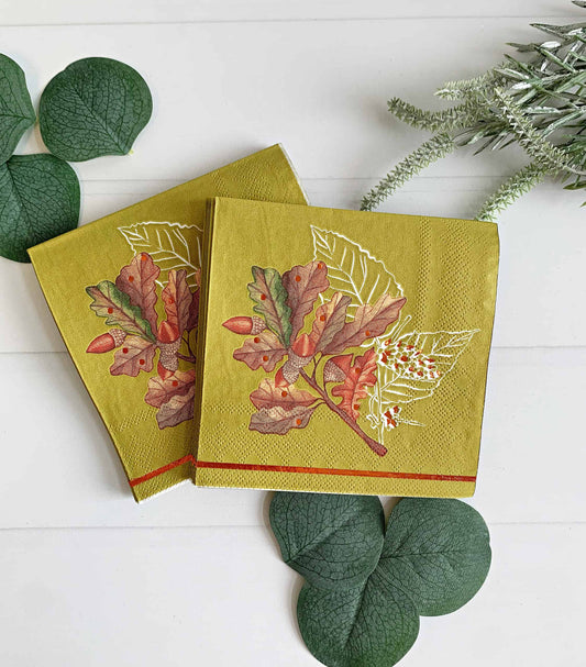 Fall Acorn Cocktail Napkins