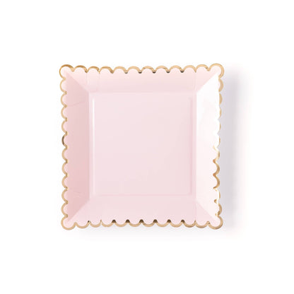 Pink Scalloped 9 Inch Paper Plates