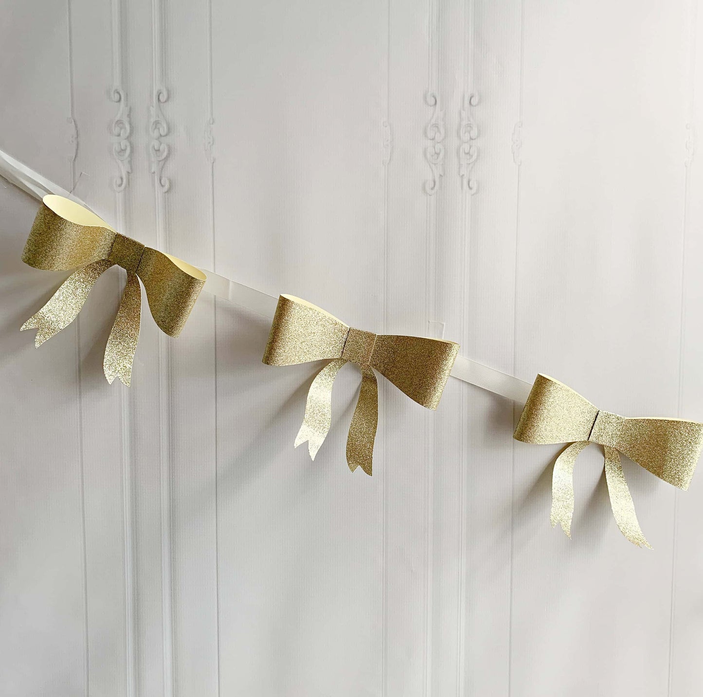 Gold Glitter Bow Garland