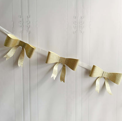 Gold Glitter Bow Garland