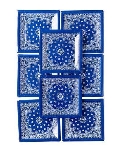 Blue Bandana Paper Plates