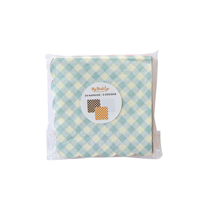 Harvest Gingham Cocktail Napkins