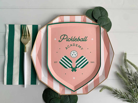 Pickleball Crest Paper Plates