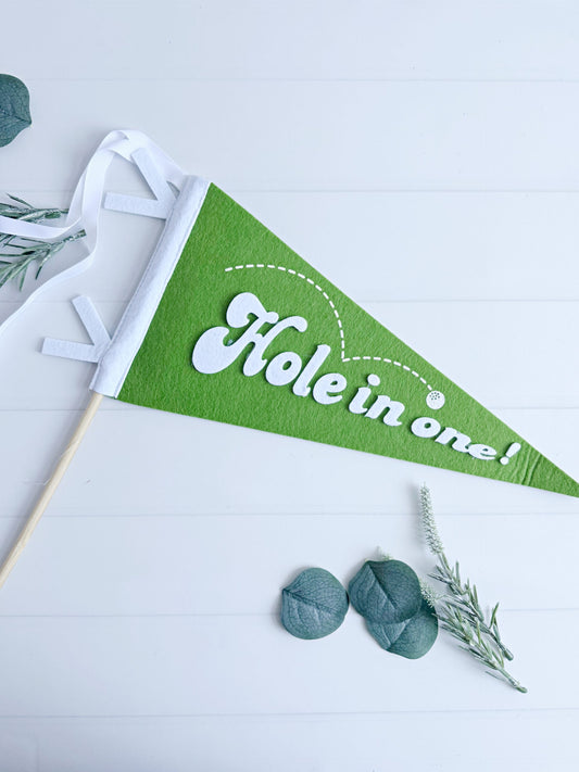 Golf Felt Pennant Banner - Hole in One Party Decoration
