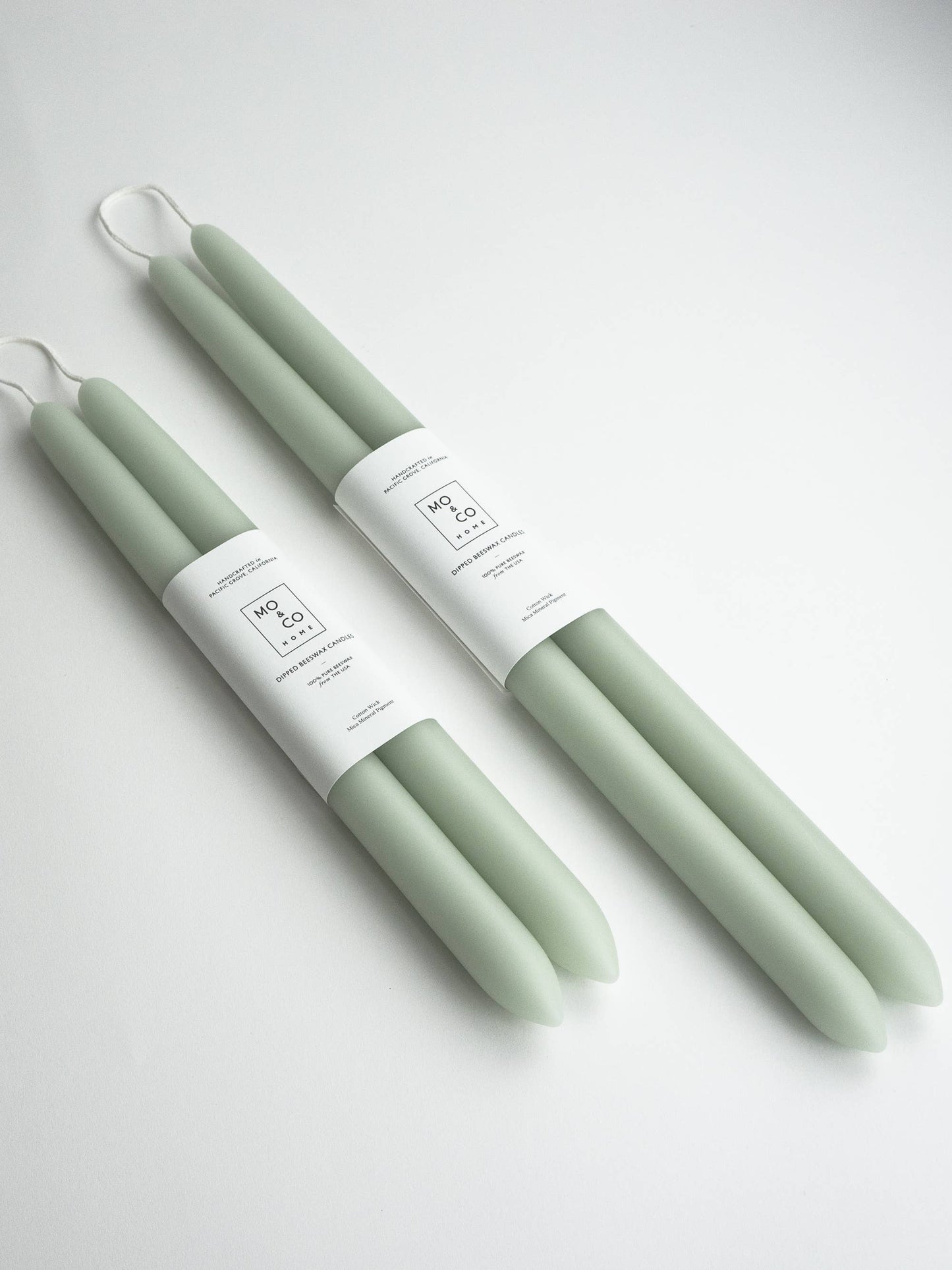 Sage Tapers 10 inch in 100% Beeswax