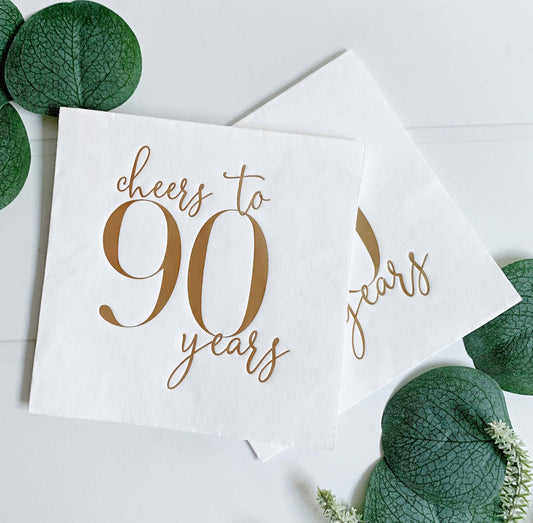 Cheers to 90 Years Cocktail - Gold Foil