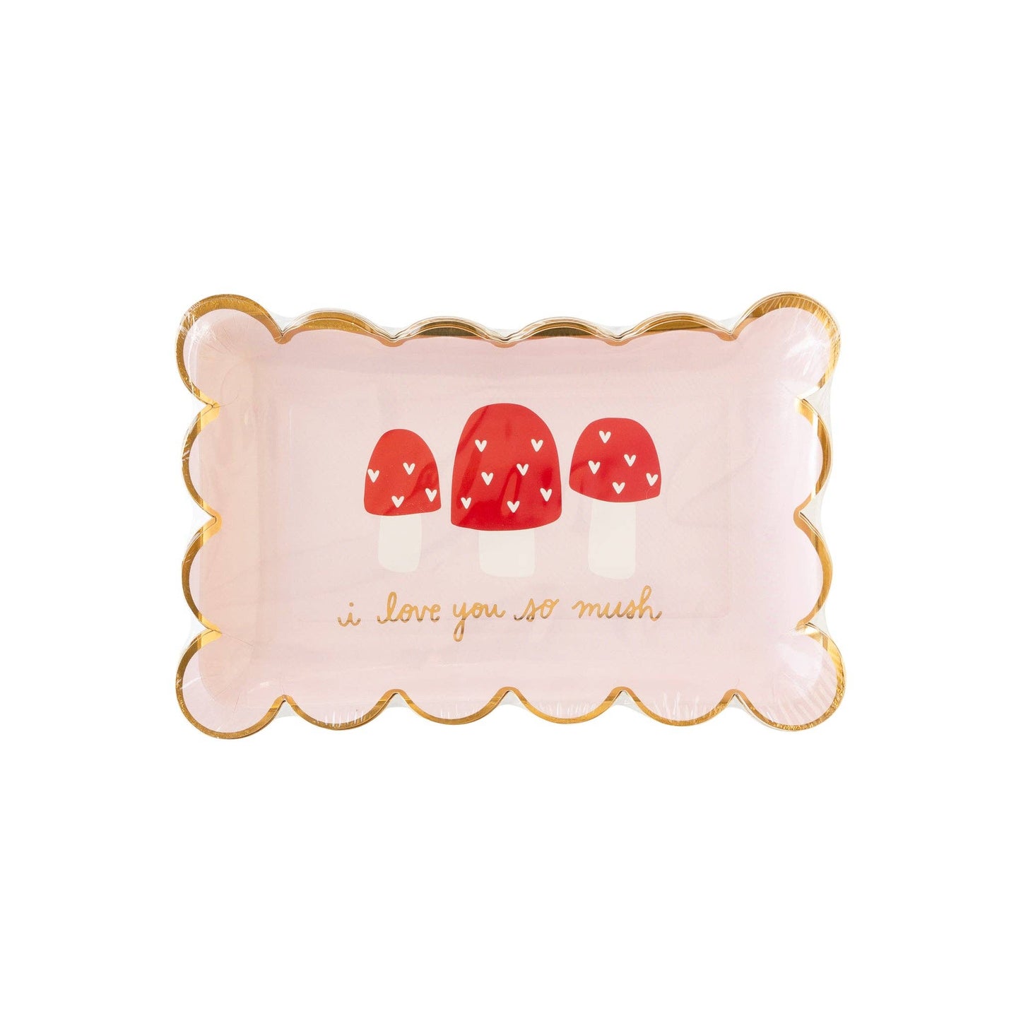 Love you So Much Mushroom Paper Plate