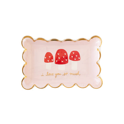 Love you So Much Mushroom Paper Plate