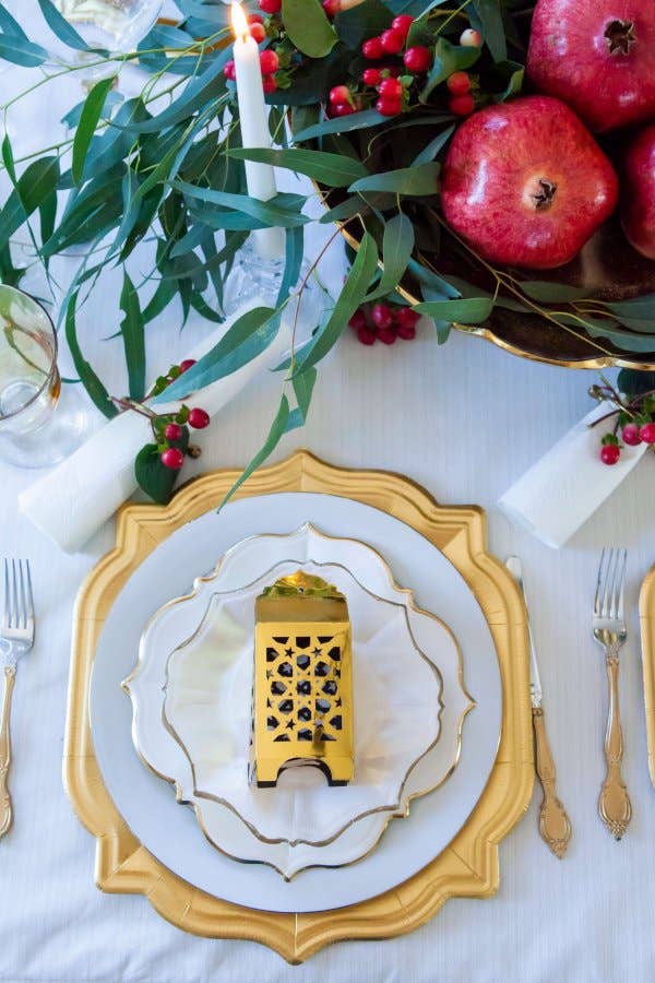 White Luncheon Plates with Gold Edge