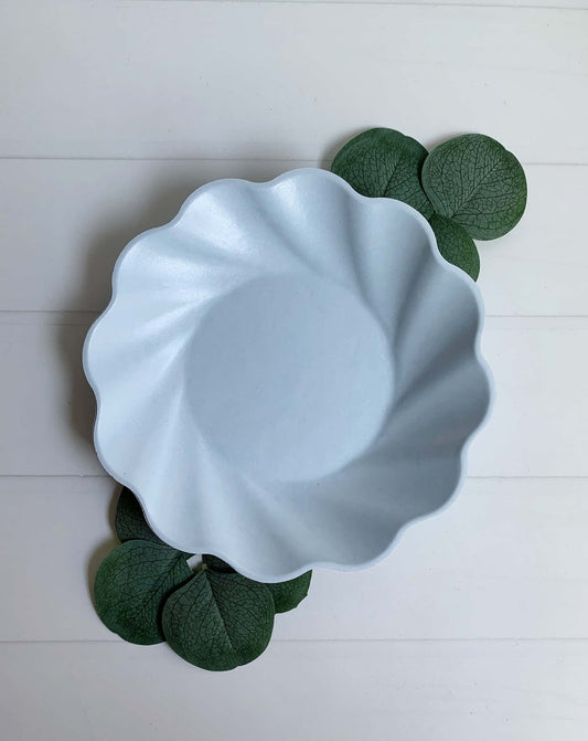 Ice Blue Scalloped Compostable Salad Plate