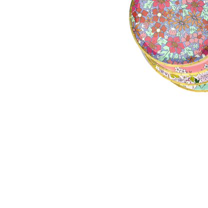 Floral Dessert Plates Small 7.25 Inch - Baby Shower Plates, 10 Pack