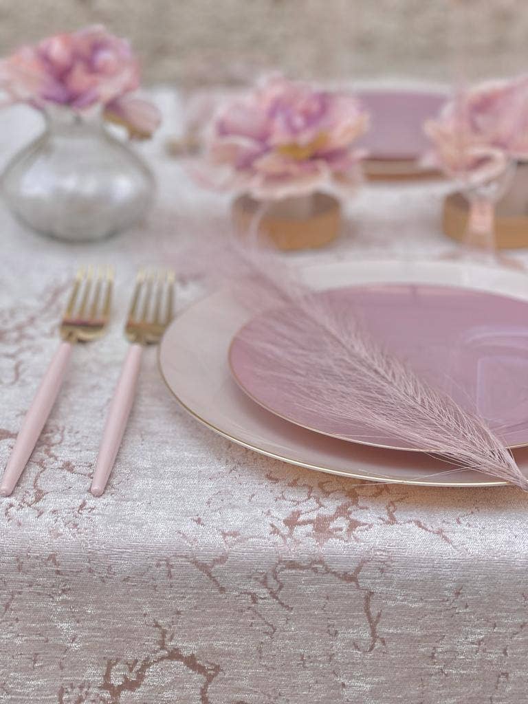 Mauve with Gold Dessert Plates - Plastic