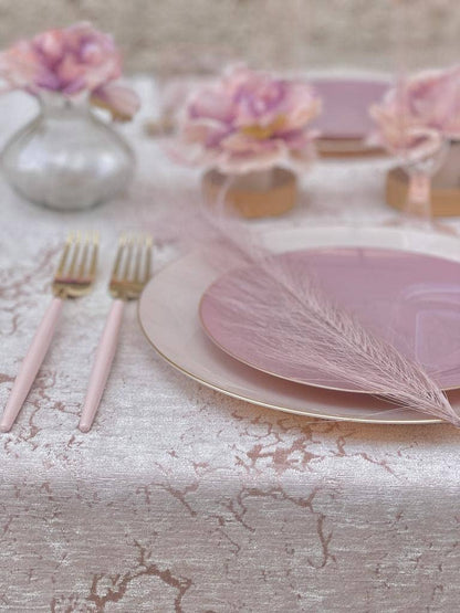Mauve with Gold Dessert Plates - Plastic