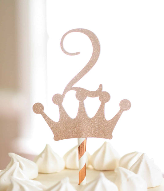 2 crown topper for a little princess party in rose gold
