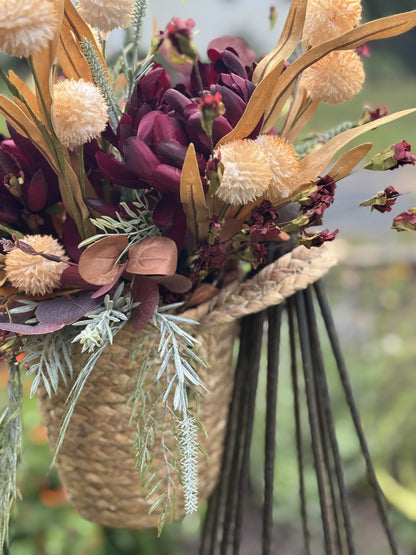 wedding Centerpiece Amber & Burgundy - Fresh Off the Market Decor