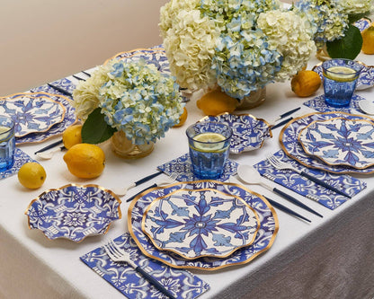 Moroccan Blue Paper Dinner Plates