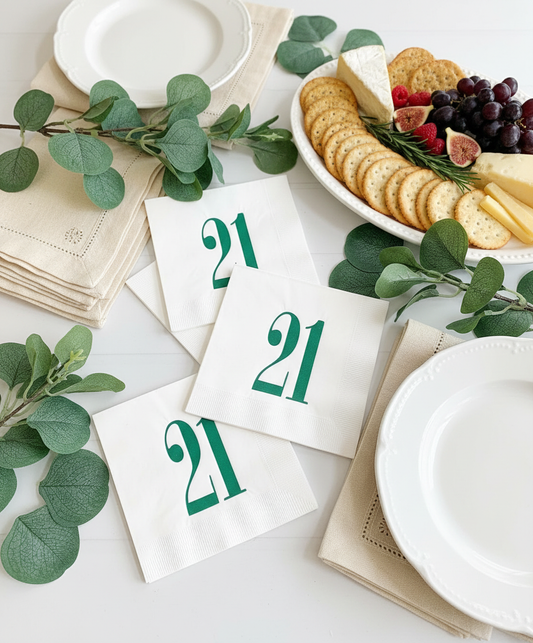 21 Napkins with Elegant Appetizers