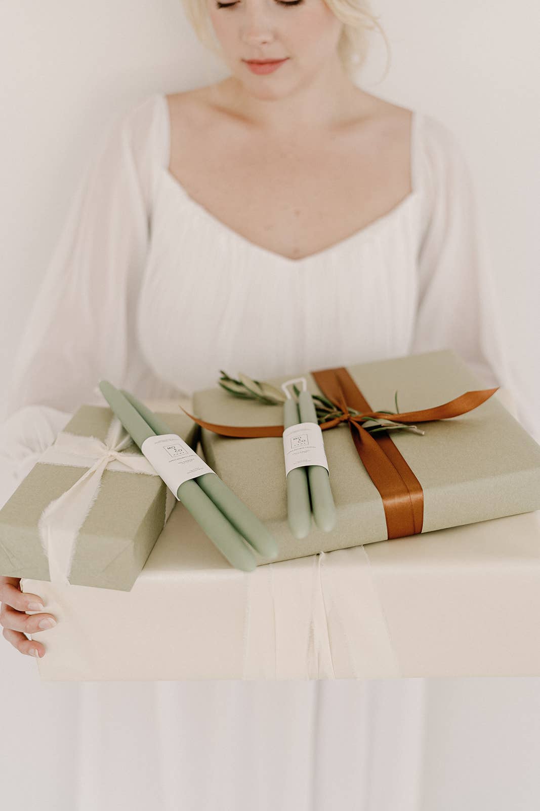 Sage Tapers 10 inch in 100% Beeswax