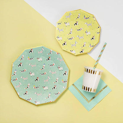 Puppy Party Plates - Mint Dinner
