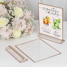 Gold Frame Acrylic Frame 9x11 for Signs and Table Numbers