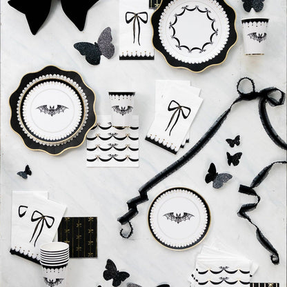 Black with Gold Bow Cocktail Napkins