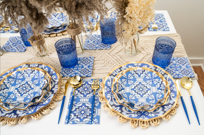 Moroccan Blue Paper Salad Plates