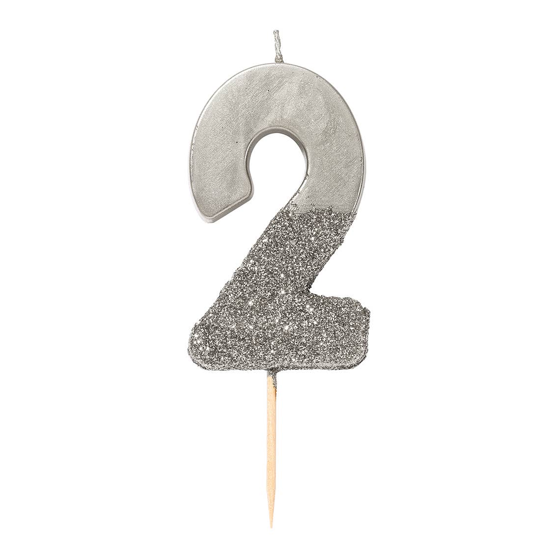 Silver Number Candles