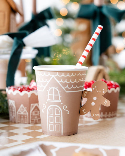 Gingerbread House Paper Holiday Cups