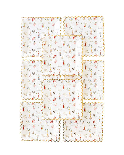 12 Days of Christmas Square Plates