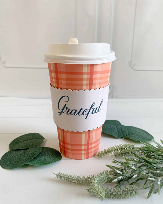 Harvest Plaid Grateful Coffee To Go Cups