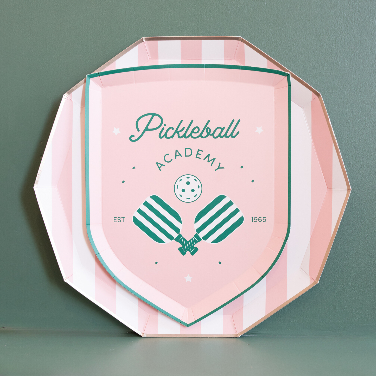 Pickleball Crest Paper Plates